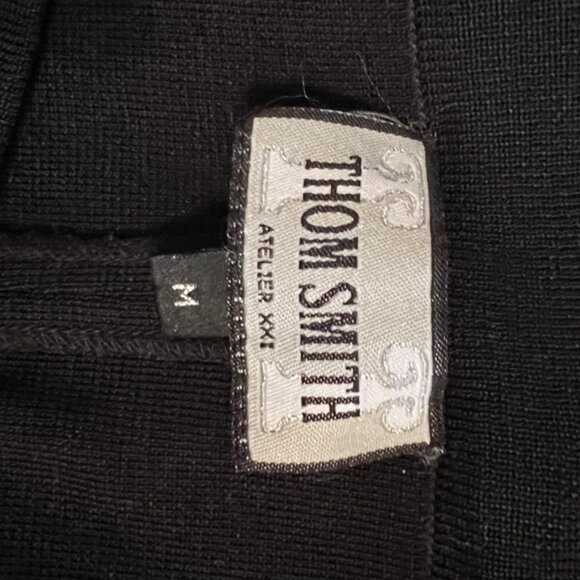 Thom Smith Atelier XXI Black Pant Stretch Wide Leg Side Zip Medium - Picture 3 of 9